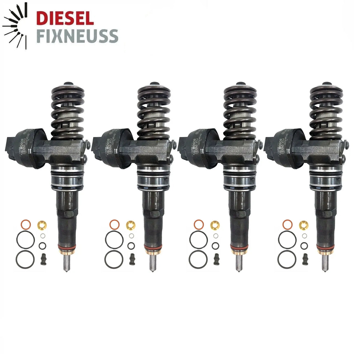 4x 0414720312 Pompa iniettore Audi VW Seat Skoda 2.0 TDI 038130073BQ