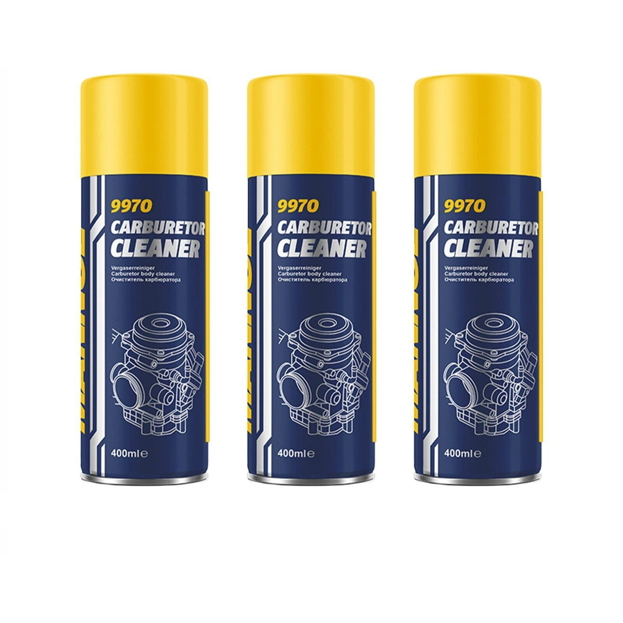 Vergaser Reiniger Mannol 9970 3 x 400 ml Vergaserreiniger Spray Reinigung Düse