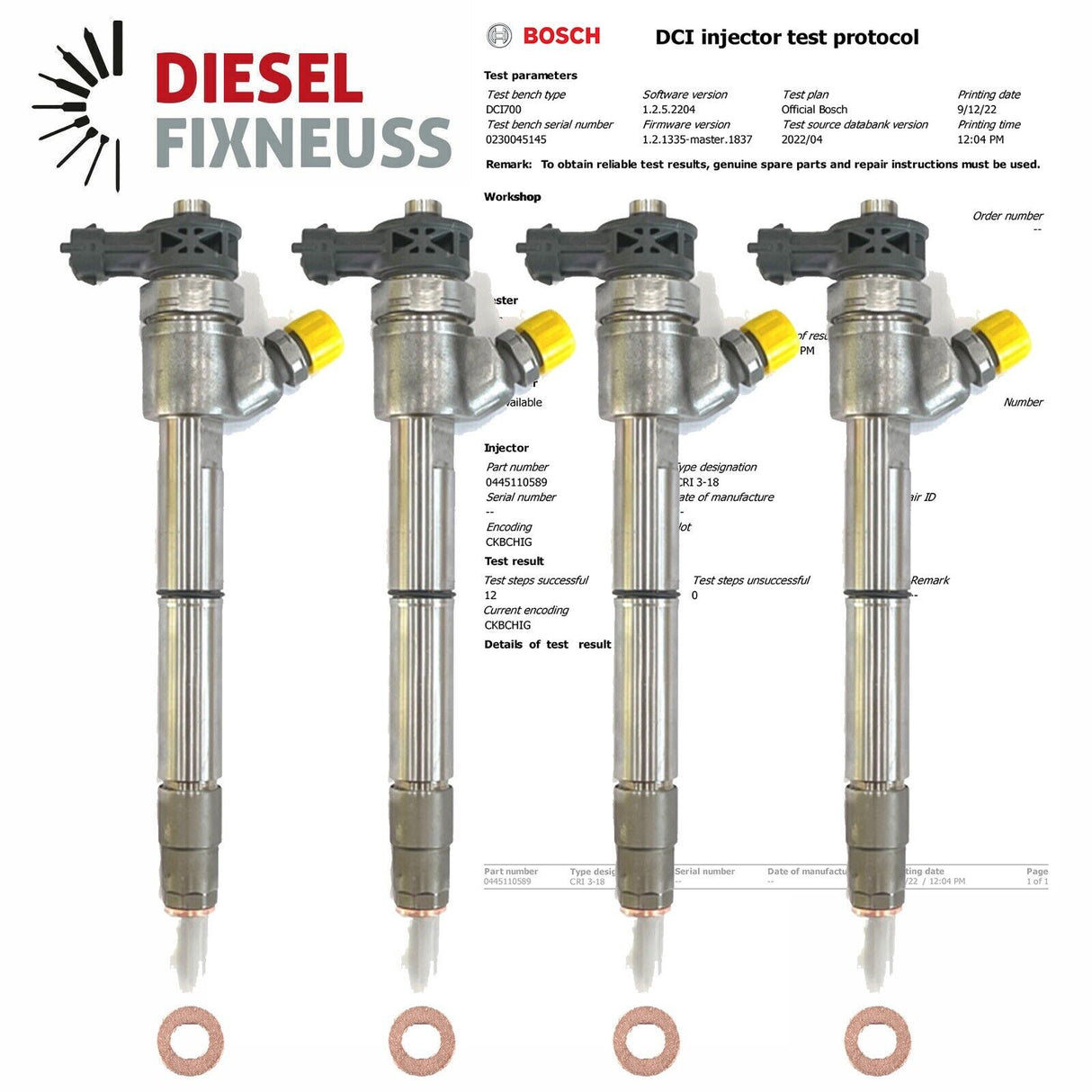 4x Einspritzdüse HYUNDAI TUCSON KIA SPORTAGE 1.7 DIESEL INJECTOR 0445110589