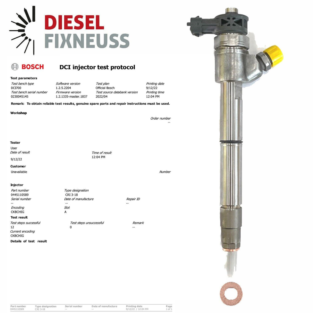 4x Einspritzdüse HYUNDAI TUCSON KIA SPORTAGE 1.7 DIESEL INJECTOR 0445110589