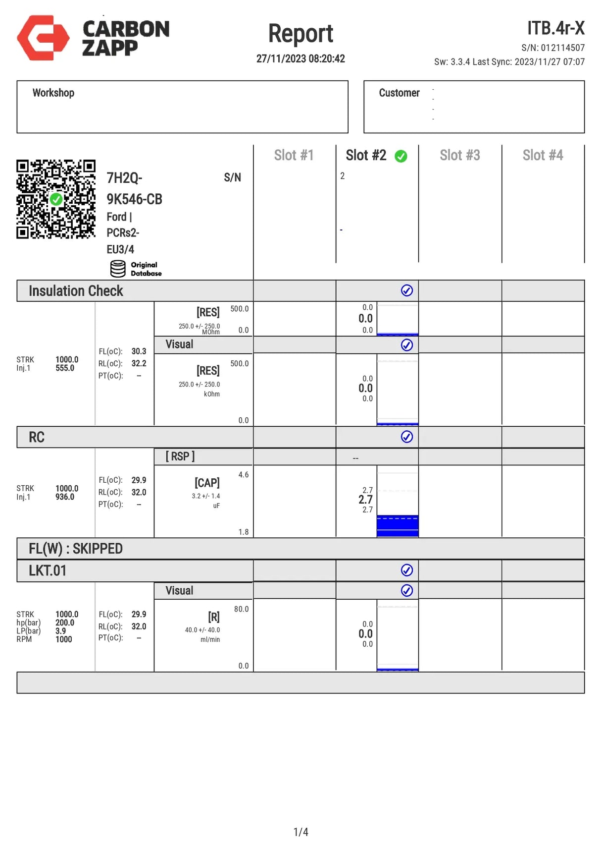 Siemens/Vdo Injector (7H2Q-9K546-CB) with Test Report for Land Rover Discovery III, IV, and Range Rover Sport (2004-2018). Compatible with 2.7 TDV6 Diesel Euro 4 engines, 2720cc, 140 KW, 190 HP. Part numbers: LR008837, LR006496, A2C59513553, X11-800-002-002Z.