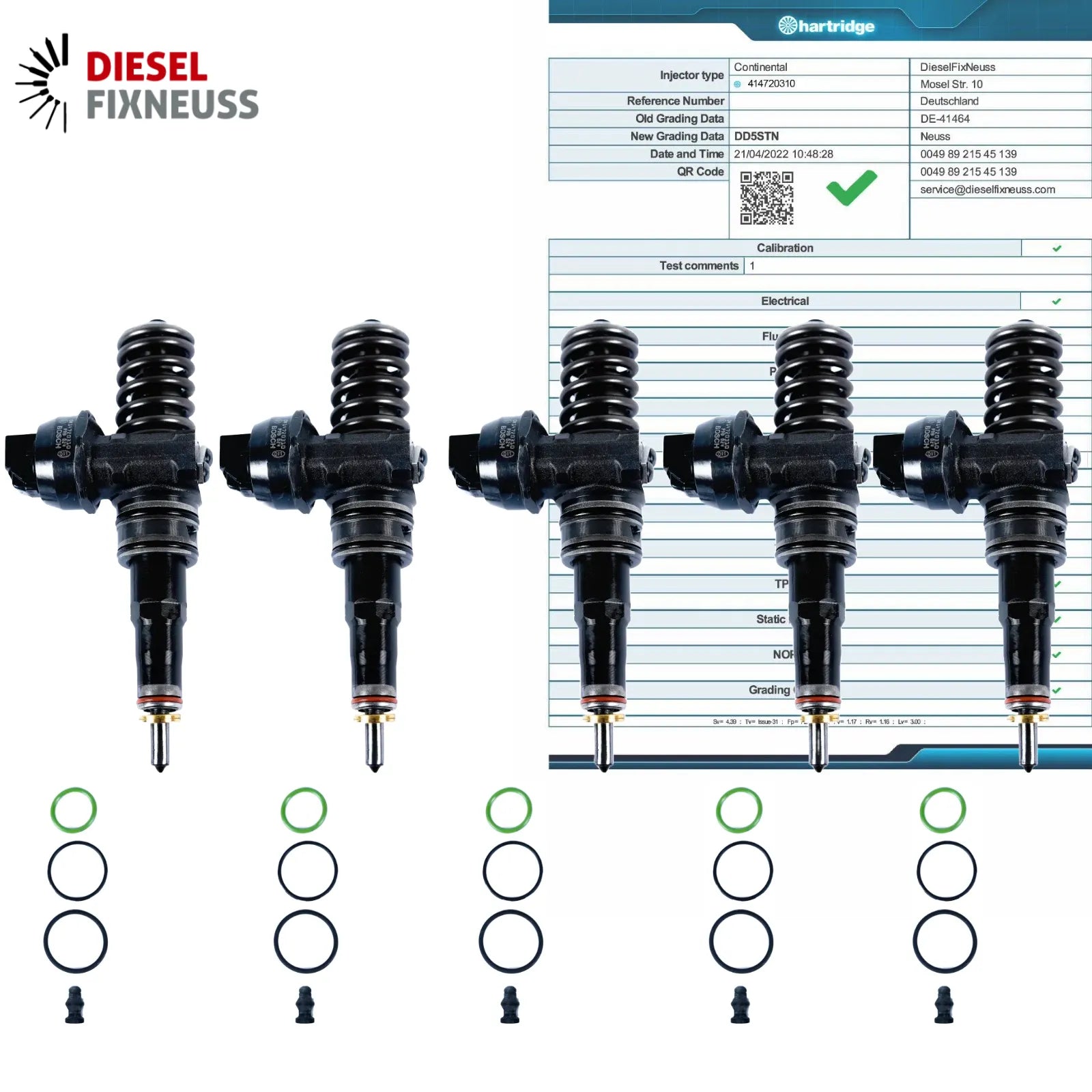 5x Pumpedüse Einspritzdüse Injektor VW T5 BNZ 2.5 TDI 070130073R 0414720310