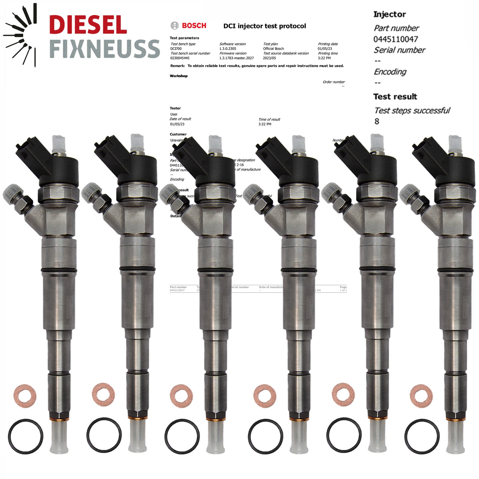 6x Einspritzdüse Injektor BMW E39 E46 330d 530d X5 730d 0445110047 7785984