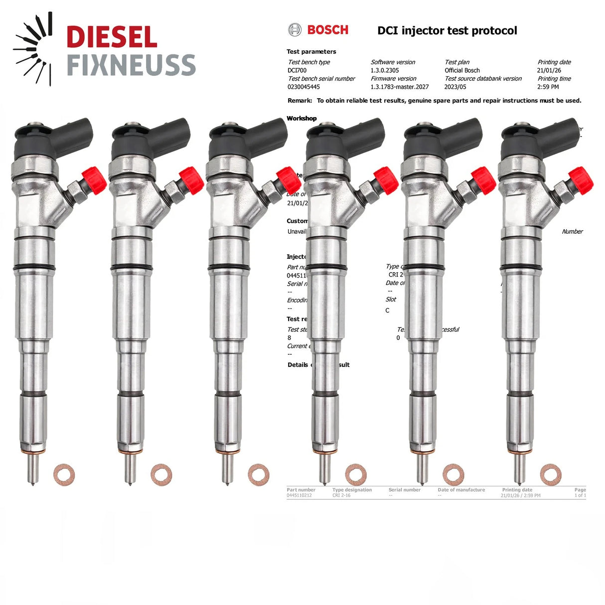 6x BOSCH Injektor 0445110212 0986435151 BMW E61 525d E60 BMW-