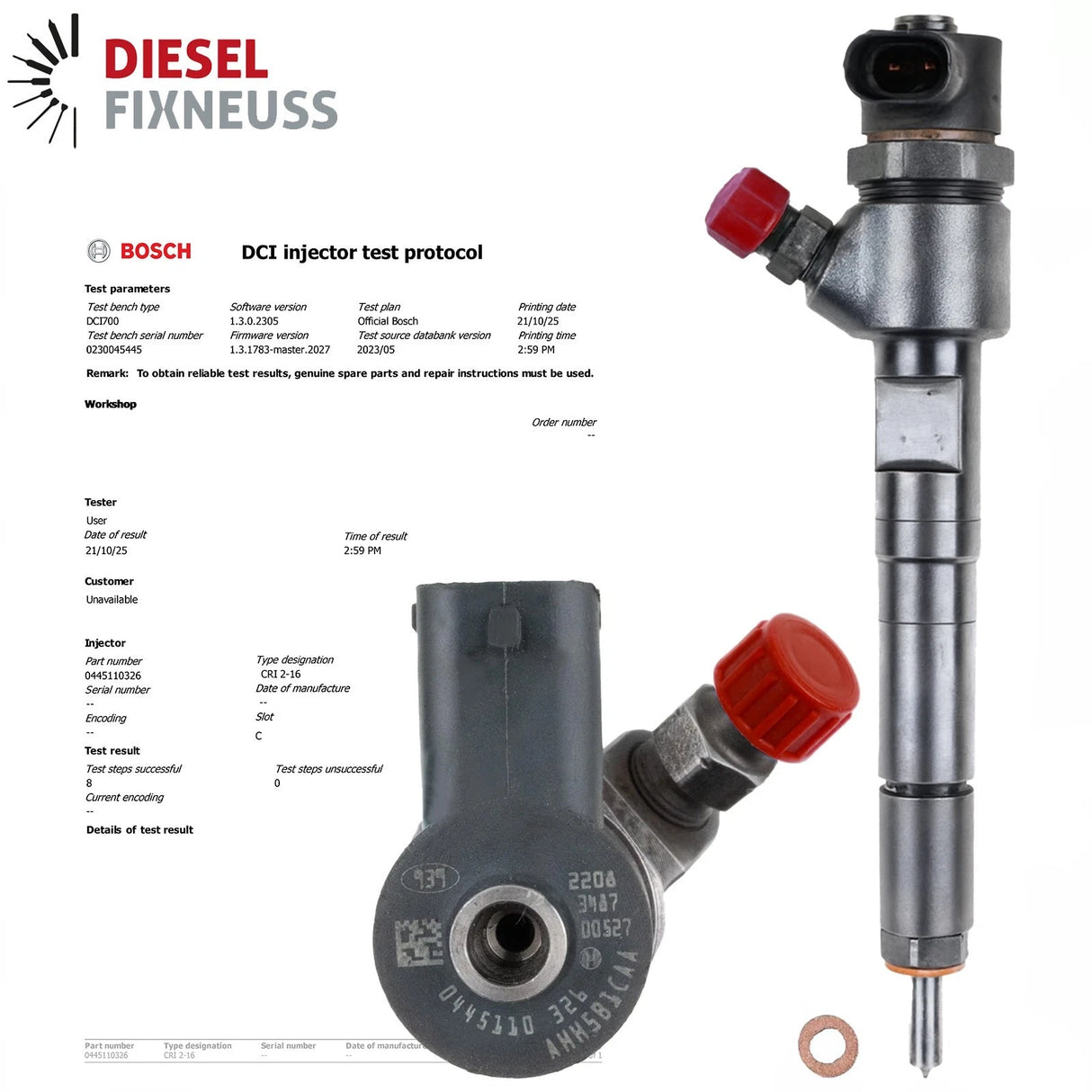 Bosch Einspritzdüse 0445110326 Injektor 0986435200 Corsa d B Astra j 1.3 CDTI