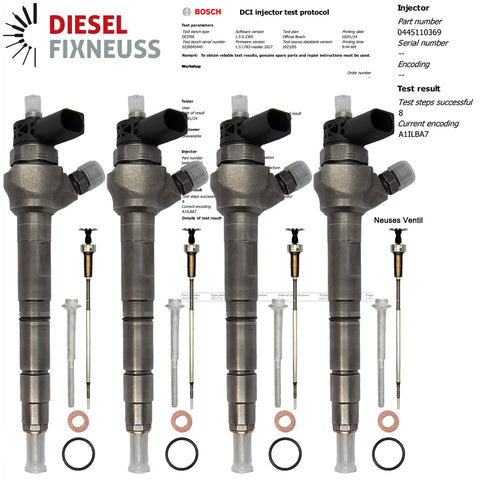 4x Einspritzdüse VW AUDI 2,0 TDI 03L130277J/Q 0445110369 0445110647