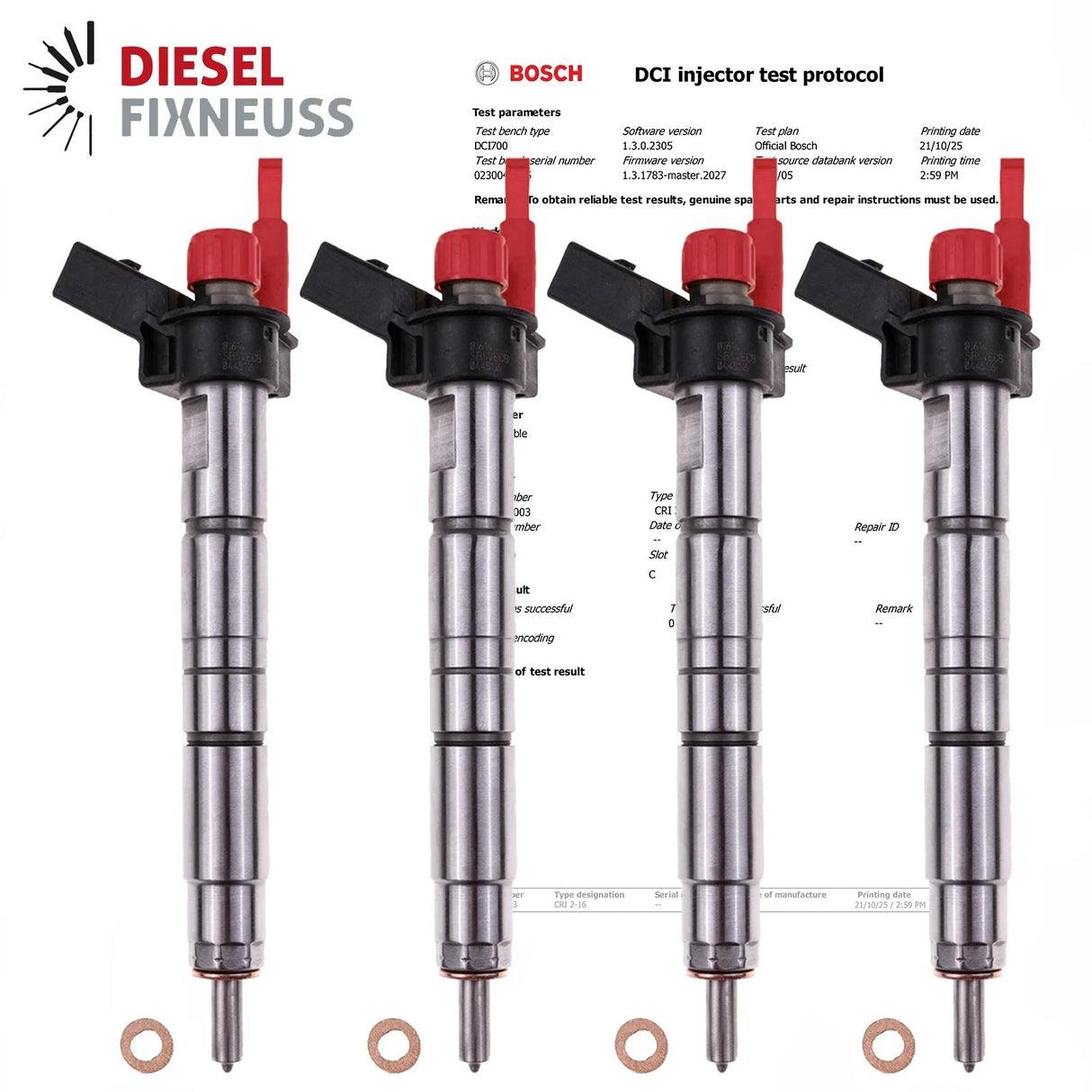 4x EINSPRITZDÜSE Injektor 0445116003 0445116002 VW 2967 cc 180 kW / 245 PS