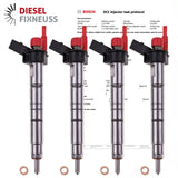 4x EINSPRITZDÜSE Injektor 0445116003 0445116002 VW 2967 cc 180 kW / 245 PS
