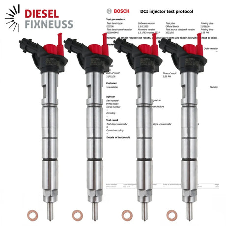 4x 0445116019 1609848980 Bosch Einspritzdüse Injektor Citroen Fiat Iveco Daily