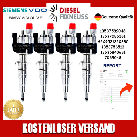 4x Einspritzdüse Einspritzventil VDO 13537585261-06 13537589048 N43 N53 BMW Benzin