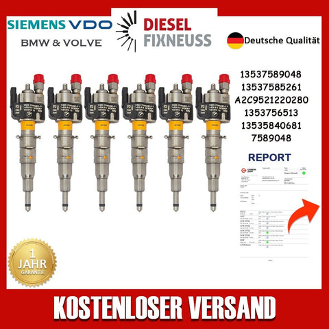 6x Einspritzventil VDO 13537585261-11 13537565138 BMW Benzin