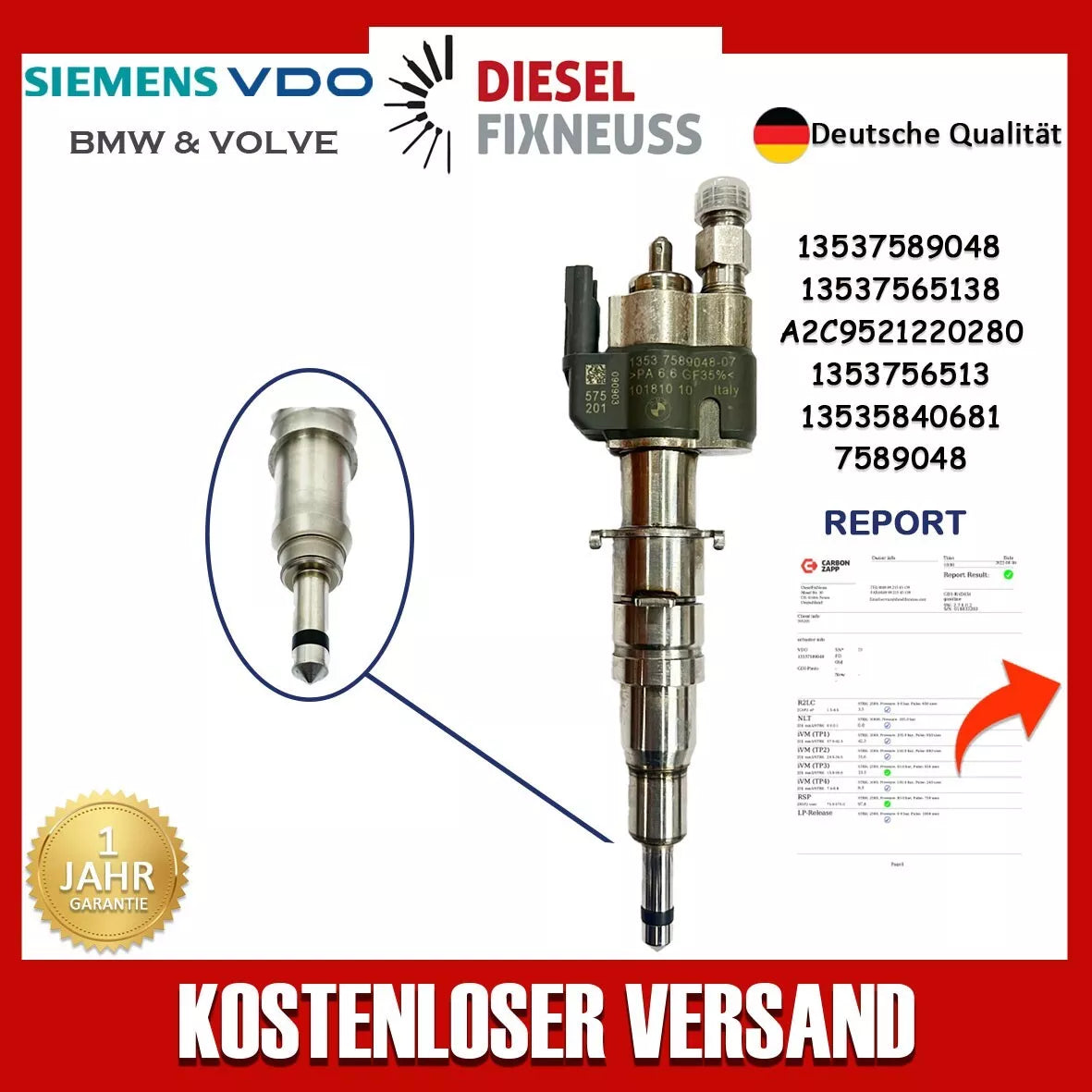 OEM-Einspritzventil BMW 13537589048-07 13537585261 13537565138