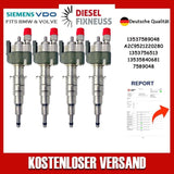 4x Fuel Injector BMW 1/3/5 Series | Part No: 13537589048-08/13537565138 Benzin | Compatible with N45/N43/N53 Engines | Includes Copper Ring, O-Ring, Test Report