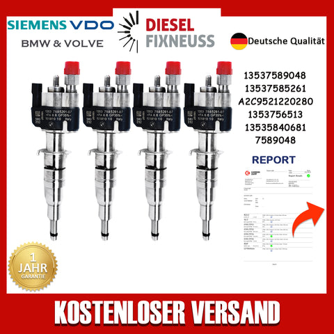 4x Einspritzdüse Einspritzventil VDO 13537585261-07 13537589048 N43 N53 BMW Benzin