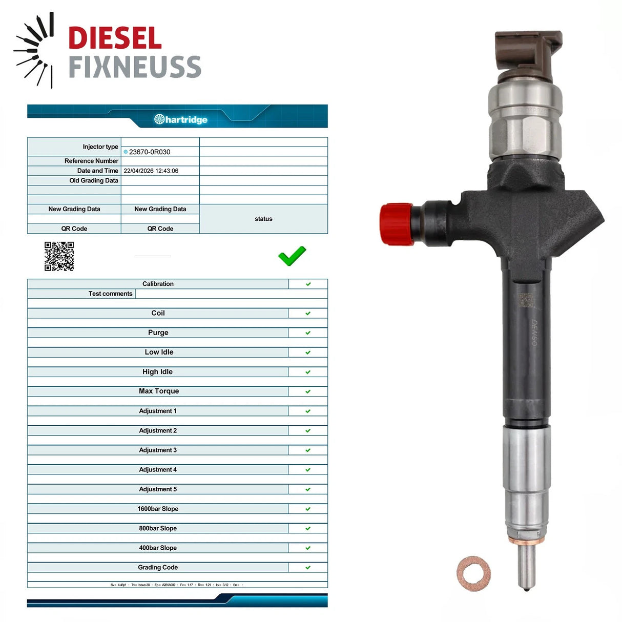 Einspritzdüse Injektor Toyota 23670-0R050 1AD-FTV 2,0 Liter D4D 23670-0R030
