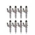 8x BOSCH injector 0445120008 for GMC ISUZU CHEVROLET 6.6L diesel engines. Compatible with LBZ engine codes. OEM quality replacement part.