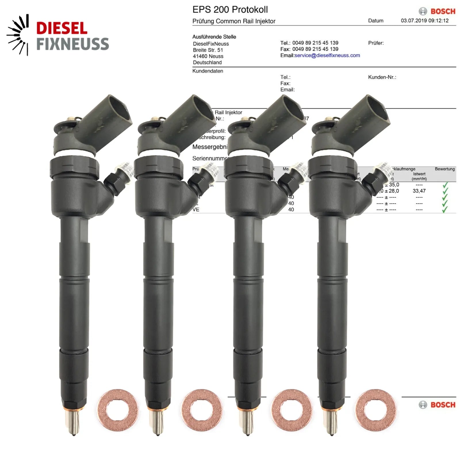 4x Bosch Einspritzdüse 0445110167 Mercedes W169 W245160 200 CDI09864351