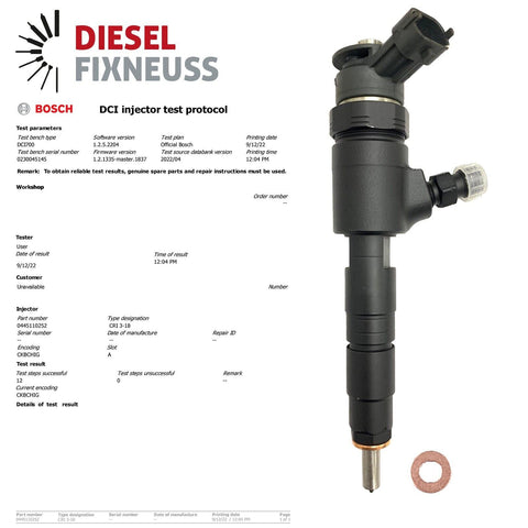 Einspritzdüse Bosch 0445110252 Citroen 9656588980 Peugeot 206 207 Bipper 1.4 HDİ