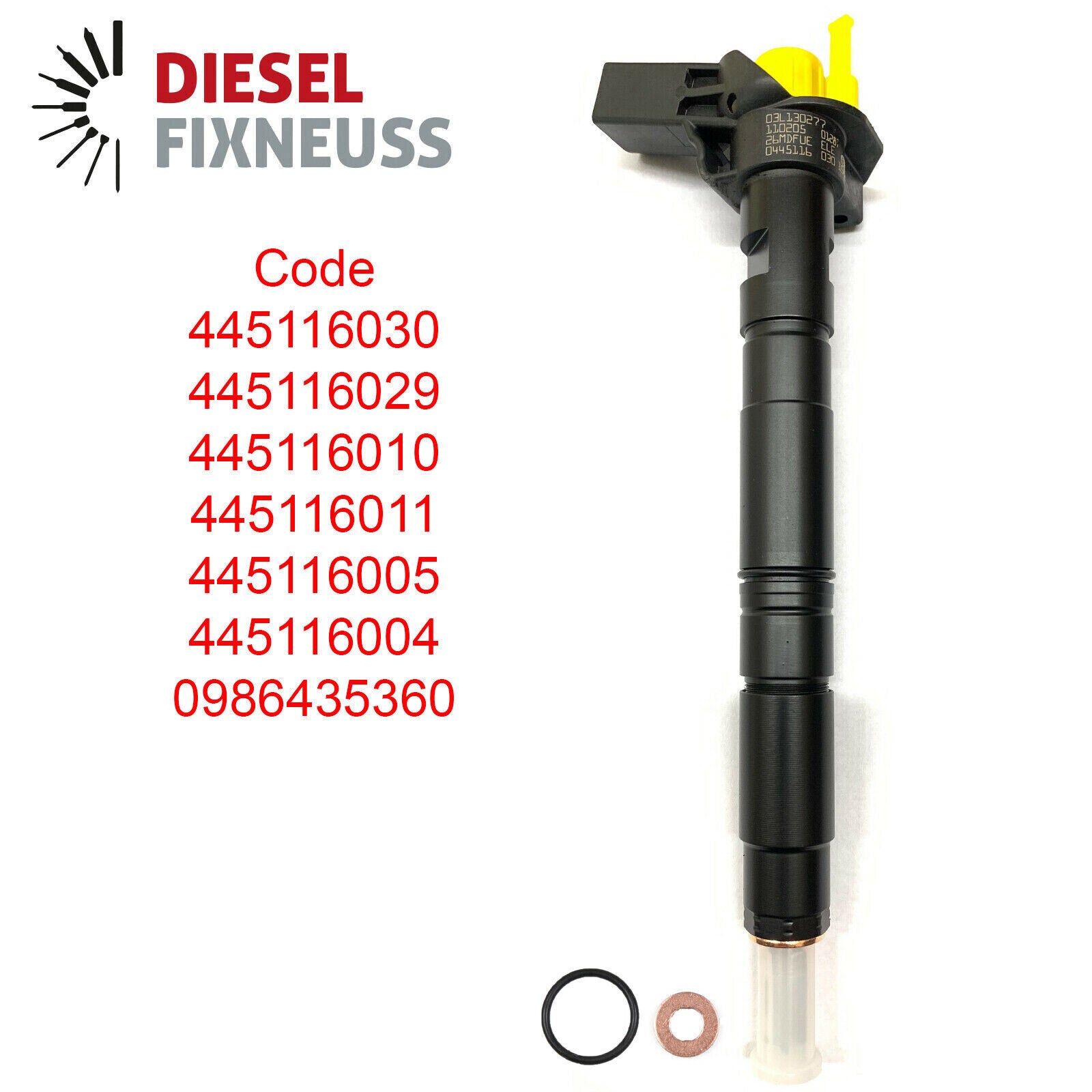 Injektor Einspritzdüse 03L130277 0445116030 0986435360 VW 2,0 TDI 03L130855X