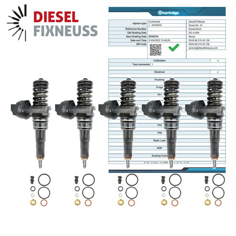 5x BOSCH Pumpe-Düse-Einheit VW Tourareg 2.5 TDI 07Z130073F 0414720210 Injektor