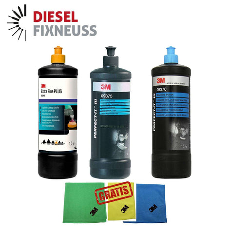 3M Polituren Set 80349+ 09376 + 09375 je 1 Liter Schleifpaste SONDERPREIS!