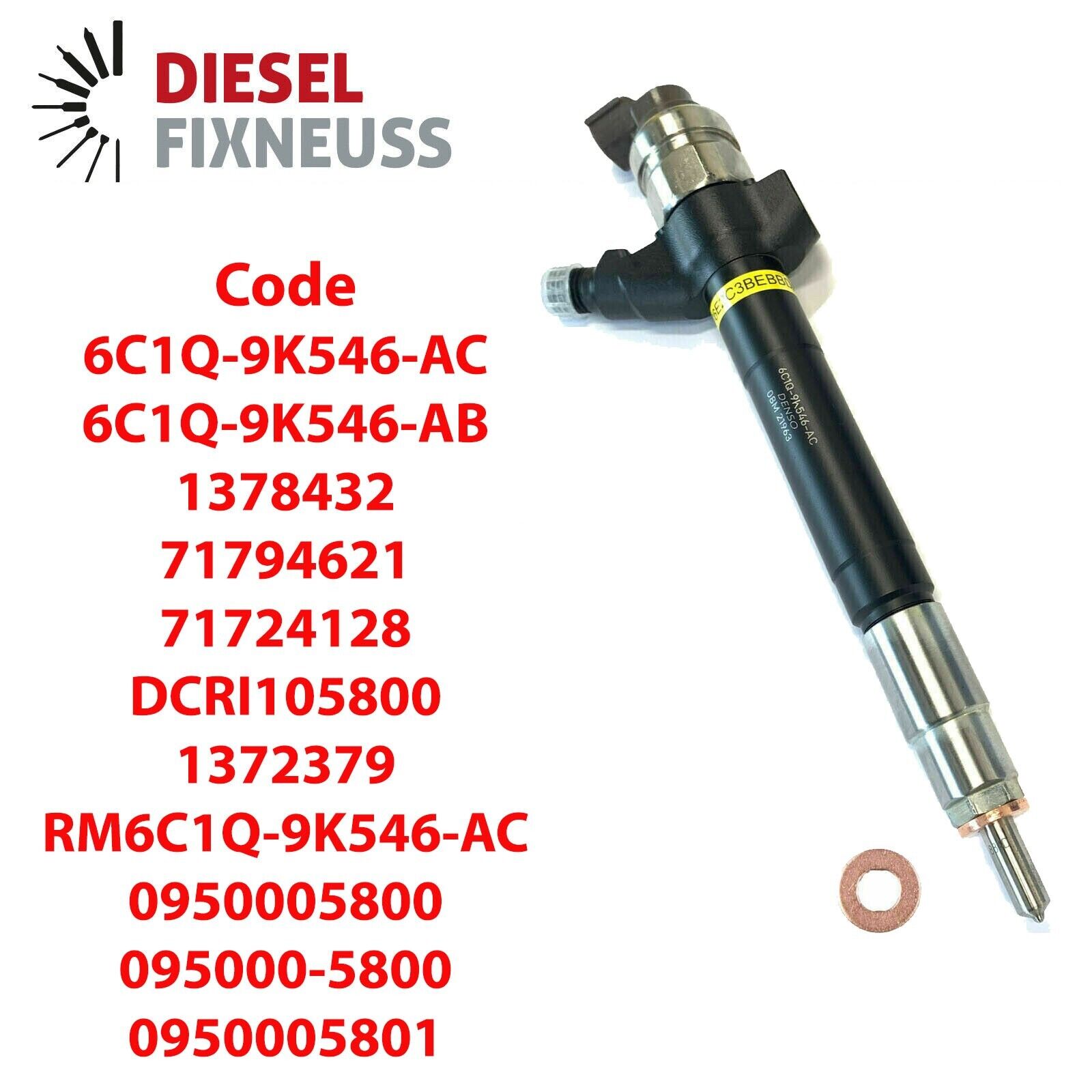 4 x Injektor Einspritzdüse DENSO Ford Fiat 2.2 2.4 TDCI 6C1Q-9K546-AC/BC/BB