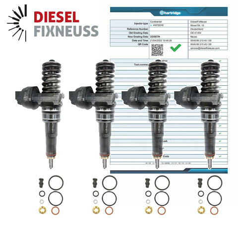 4x Pumpedüse VW Transporter T5 2.5 TDI 96 kW 131 PS BNZ 070130073R 0414720310