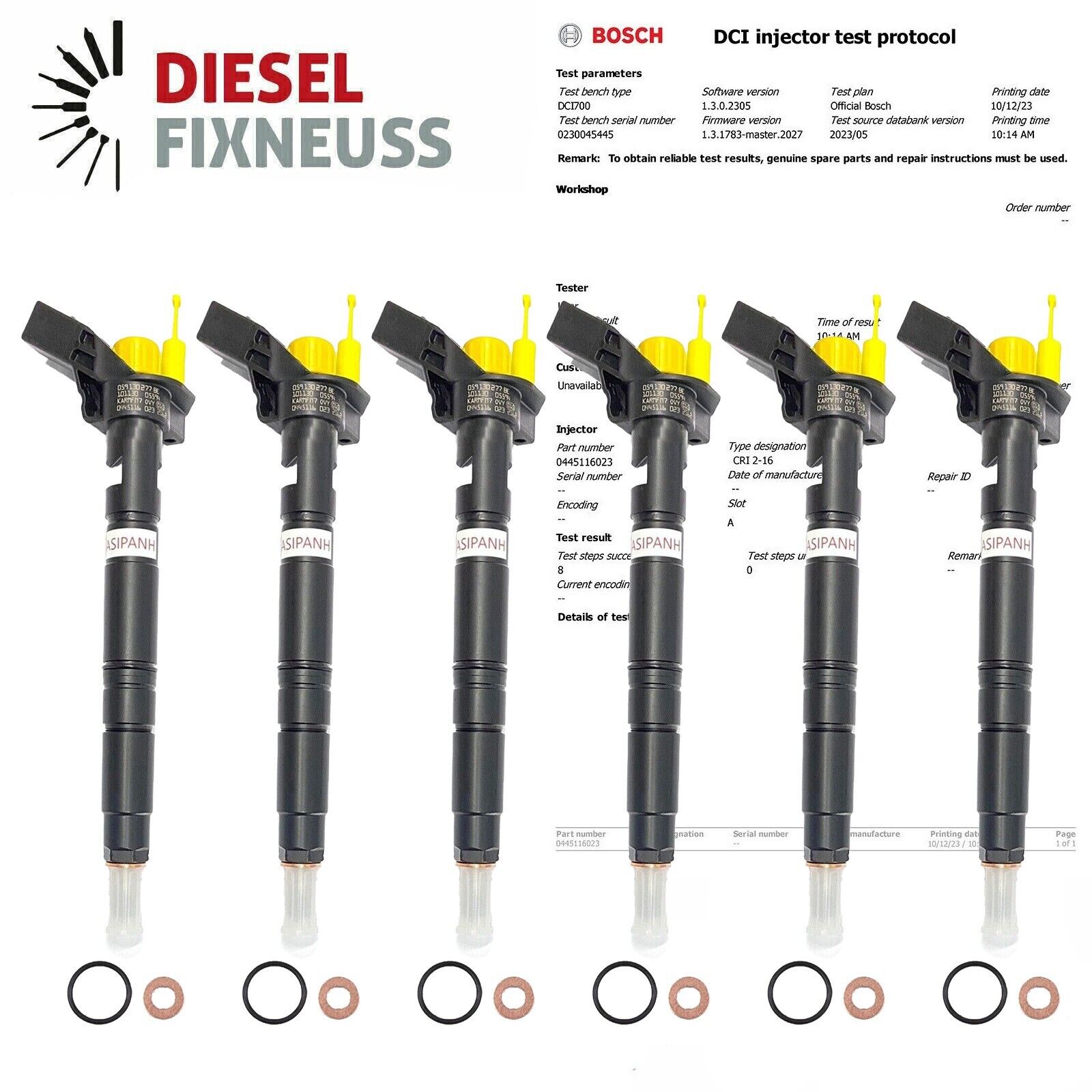 6x Einspritzdüse Injektor Audi A4 A5 A6 Q7 2,7 + 3,0 TDI 059130277AR 059130277BE