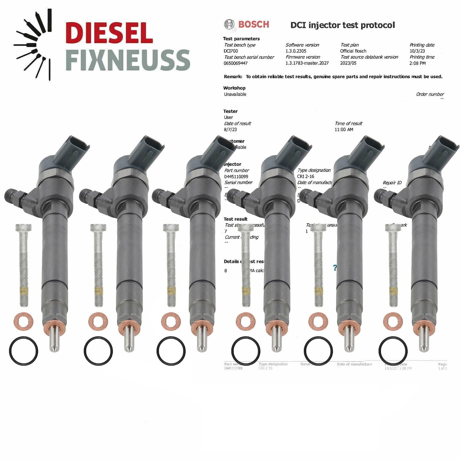 6xEinspritzdüse Injektor Injector Mercedes CDI 0445110099 6110701387 6110701787