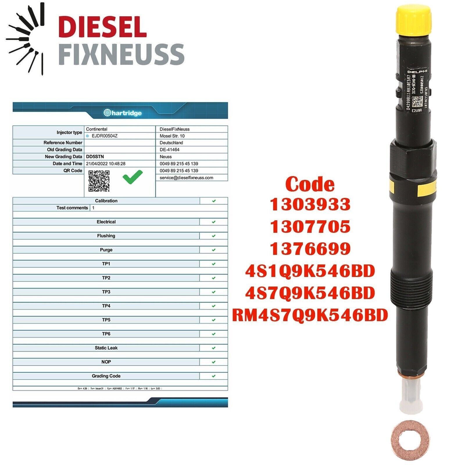 4x EINSPRITZDÜSE FORD MONDEO JAGUAR X TYPE 2.0 DIESEL INJECTOR EJDR00504Z