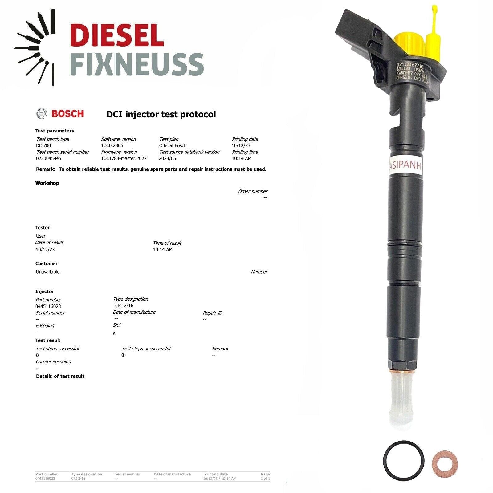 Einspritzdüse Injektor Audi 3,0 TDI 059130855FX 0986435379 0445116023 0445116015