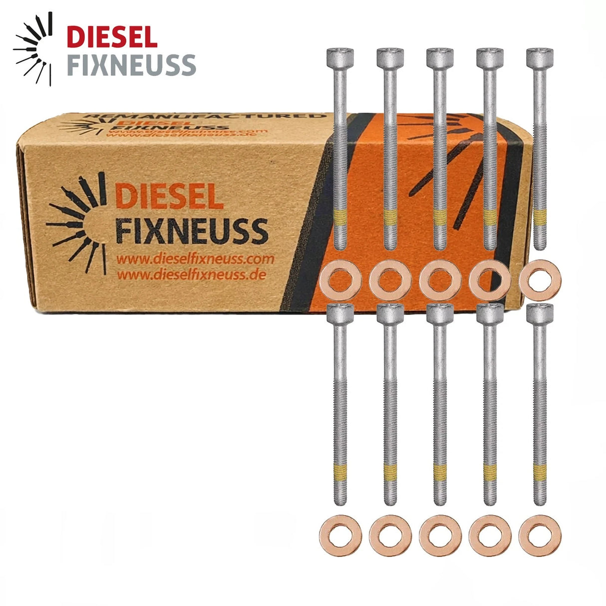 10x Tornillo cilíndrico y Junta de inyector 15x7,15x3,0 mm para Mercedes