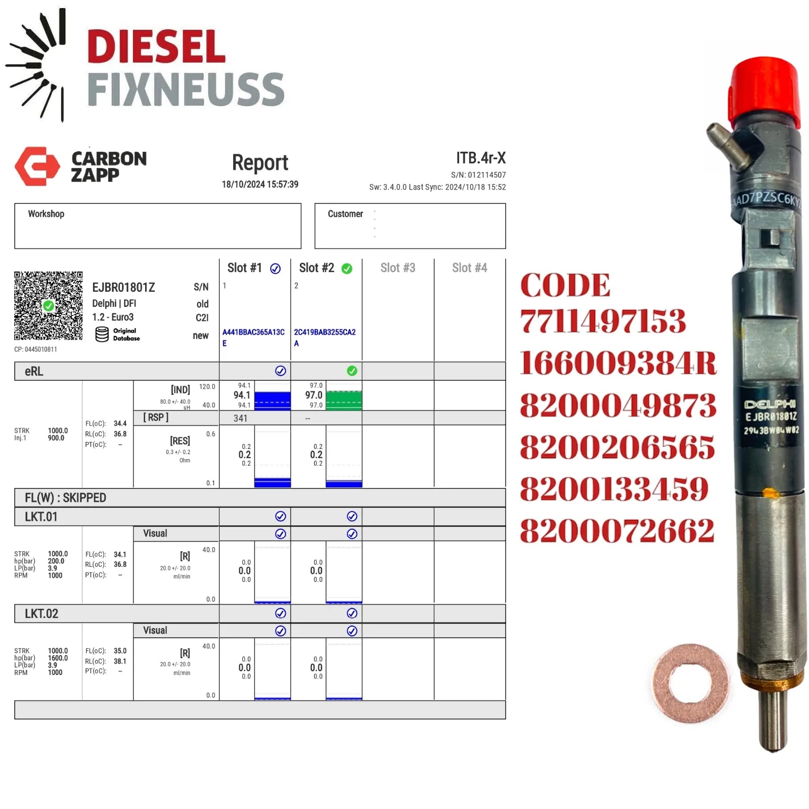 Einspritzdüse Injektor RENAULT Kangoo Scenic 1,5 dCi EJBR01801A EJBR01801Z