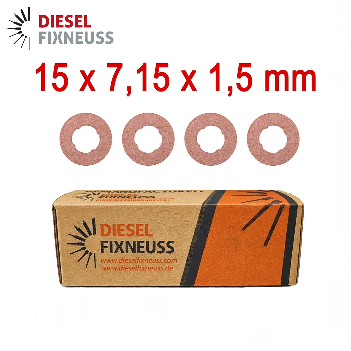 4x Kupfer Injektor Dichtring 15x7,15x1,5 mm – Injektor Dichtung