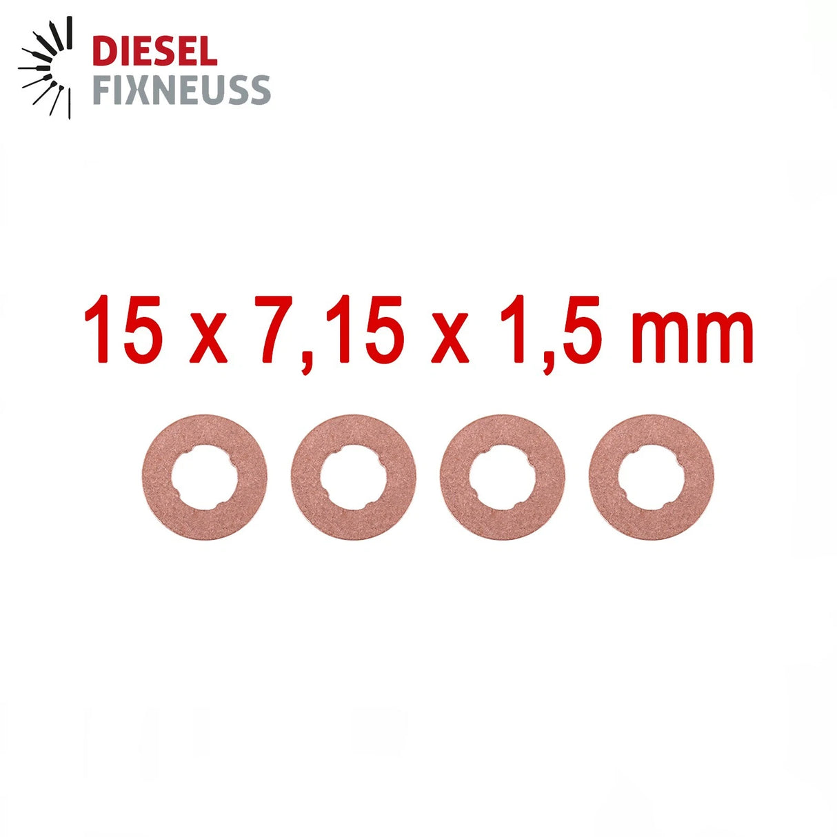 4x Kupfer Injektor Dichtring 15x7,15x1,5 mm – Injektor Dichtung