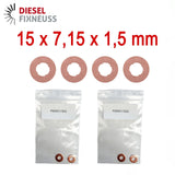 4x Kupfer Injektor Dichtring 15x7,15x1,5 mm – Injektor Dichtung