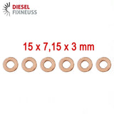 6x Kupfer Injektor Dichtring 15x7,15x3 mm – Injektor Dichtung