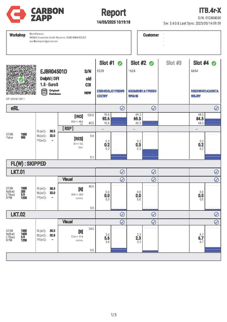 Delphi EJBR04501D fuel injectors for SsangYong 2.0 XDi engines, incl. test report. Compatible with Actyon, Kyron, and Rexton models (2005–2015). OE ref: A6640170121.