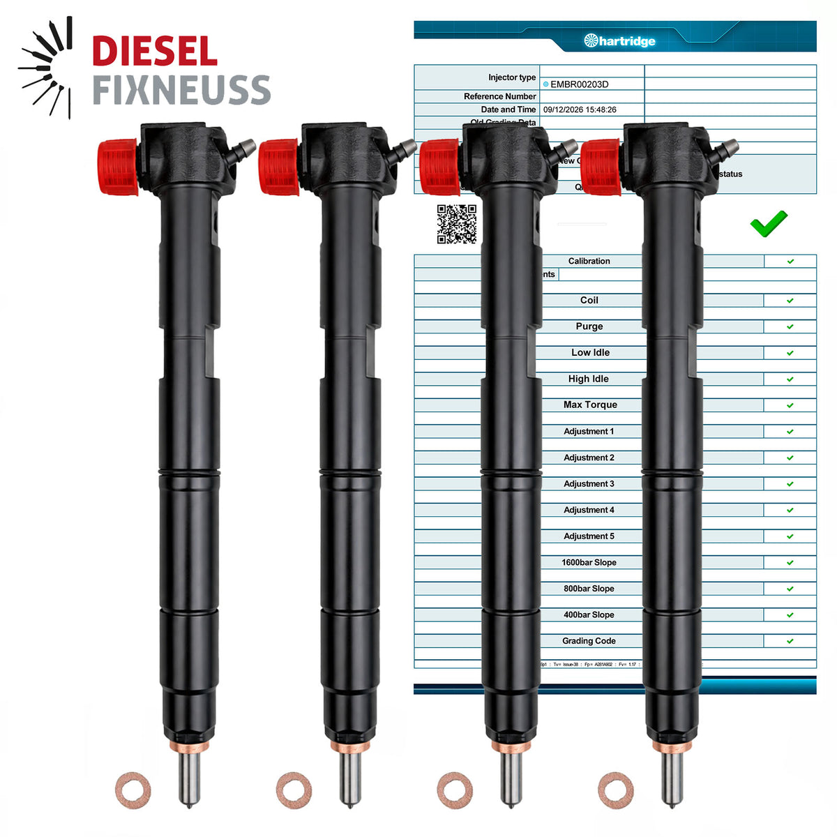 4x Iniettore carburante EMBR00203D Denso Hyundai 1.4 CRDi 226648 Injektor 338002A780 66kW